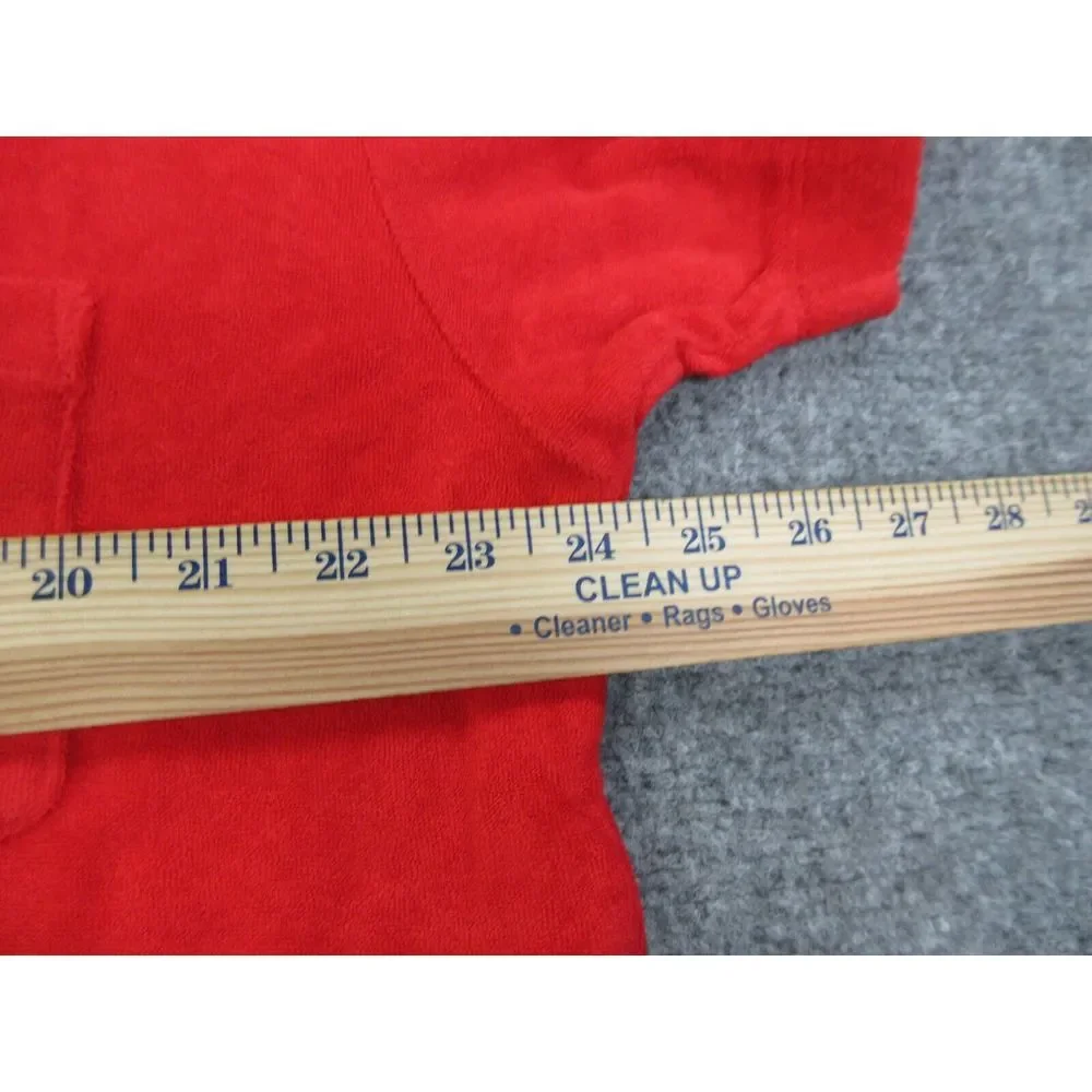 VINTAGE J Crew Shirt Mens‎ Extra Large Red Terry Cloth Oarsman Casual Pocket